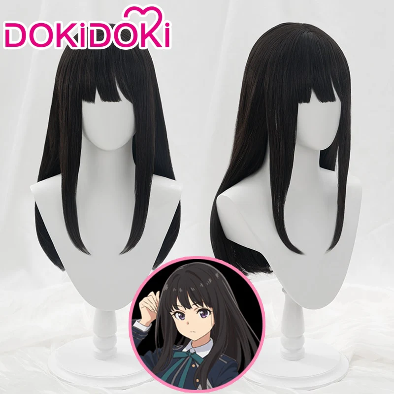 【Ready For Ship】DokiDoki Anime Lycoris Recoil Cosplay Inoue Takina Cosplay Wig Black Long Hair