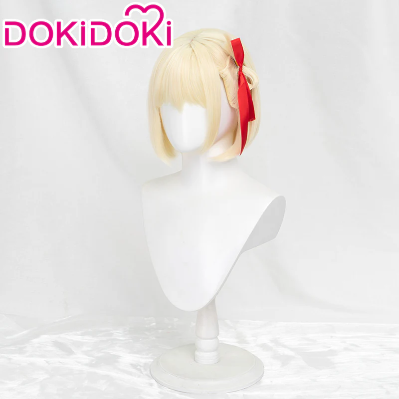【Ready For Ship】DokiDoki Anime Lycoris Recoil Cosplay Nishikigi Chisato Cosplay Wig Short Blonde - Image 2