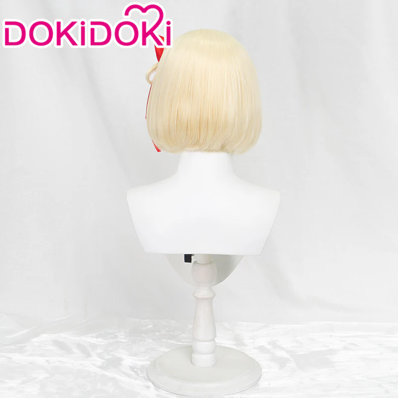 【Ready For Ship】DokiDoki Anime Lycoris Recoil Cosplay Nishikigi Chisato Cosplay Wig Short Blonde - Image 3