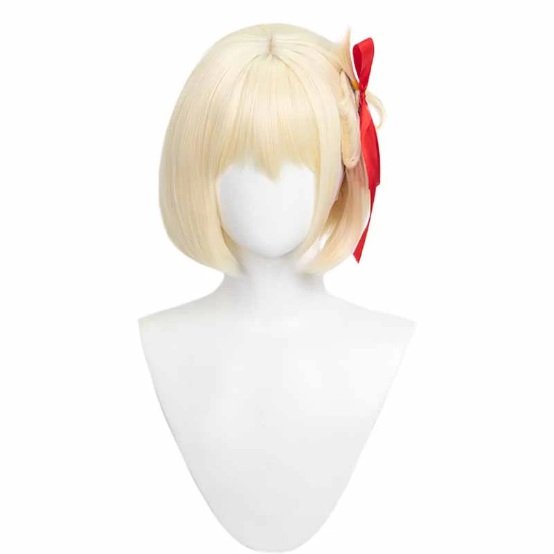 【Ready For Ship】DokiDoki Anime Lycoris Recoil Cosplay Nishikigi Chisato Cosplay Wig Short Blonde - Image 5