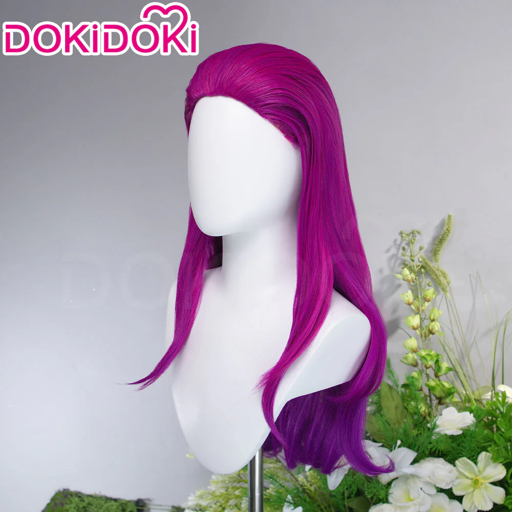 DokiDoki Anime Manga Cosplay Wig Long Curly Magenta Purple Gradient Hair - Image 2