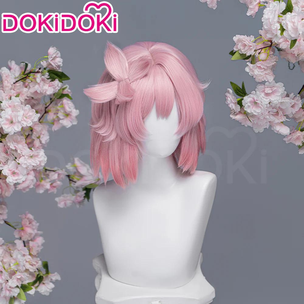 DokiDoki Anime Manga Hell's Paradise: Jigokuraku Cosplay Tao Fa Wig Short Straight Pink Hair Tao Hua - Image 3