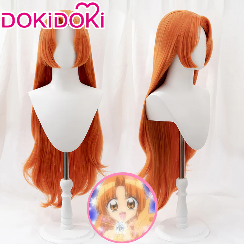 【Ready For Ship】DokiDoki Anime Mermaid Melody Pichi Pichi Pitch Cosplay Seira Amagi Cosplay Wig Orange Long Hair