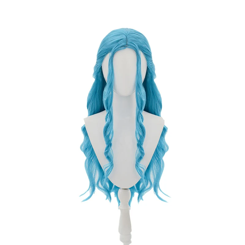DokiDoki Anime Nefeltari Vivi Women Blue Long Curls Cosplay Wig - Image 5