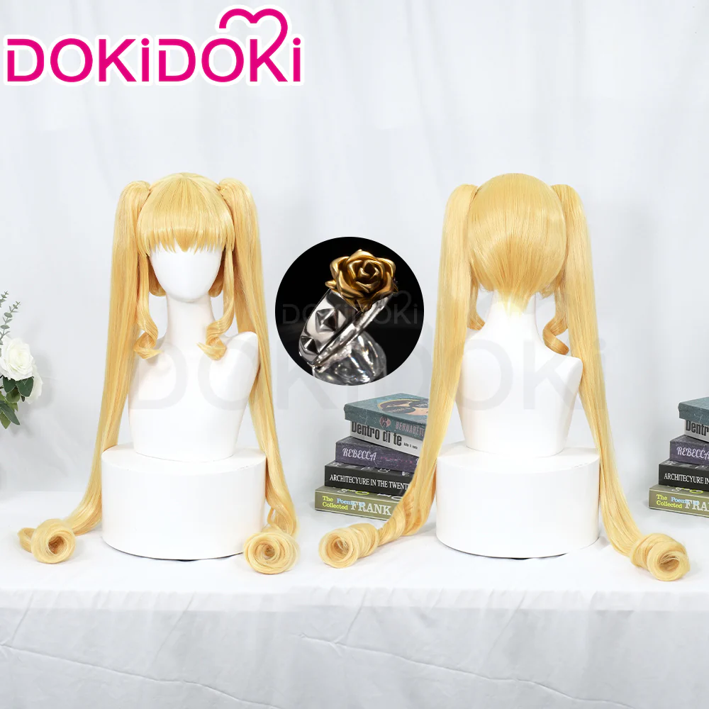 【Ready For Ship】DokiDoki Anime Rozen Maiden Cosplay Shinku Wig / Ring Long Straight Yellow Hair Women Pure Ruby