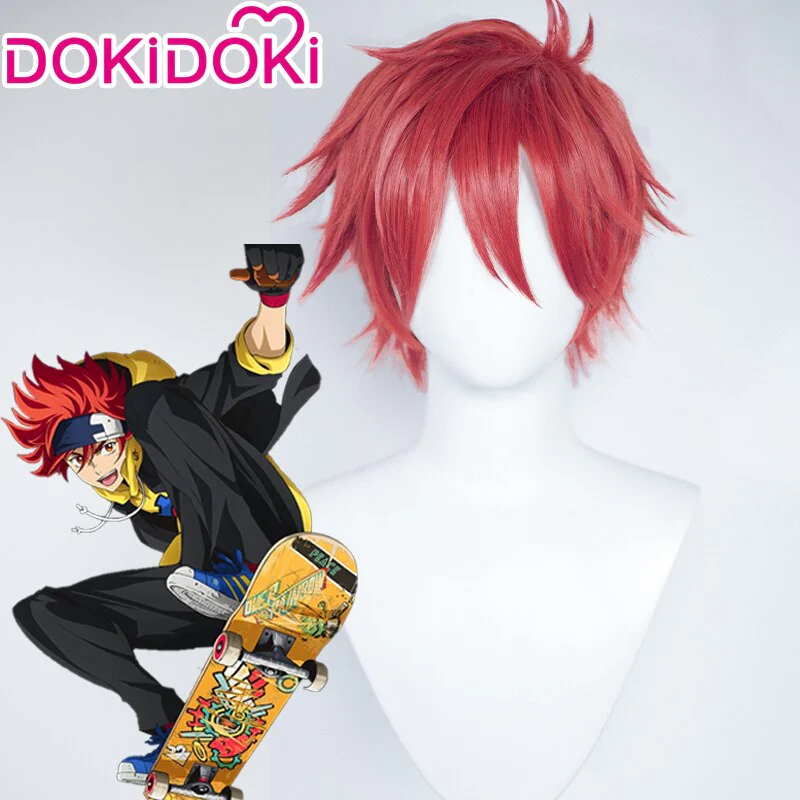 【Ready For Ship】DokiDoki Anime SK8 the Infinity Cosplay Reki Kyan Wig Short Red Wig