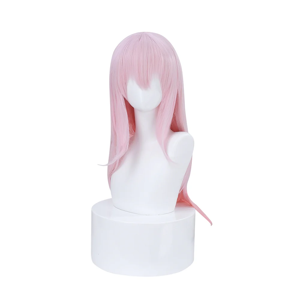 DokiDoki Anime Super Sonico Cosplay Wig Long Straight Pink Hair - Image 5