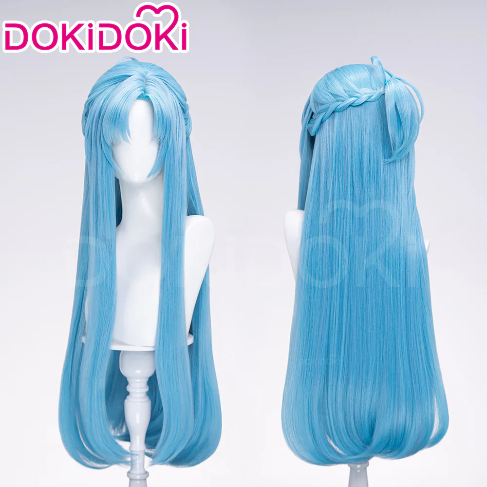【Ready For Ship】DokiDoki Anime Sword Art Online Cosplay Yuuki Asuna Wig Long Straight Gold Brown Blue SAO - Image 6
