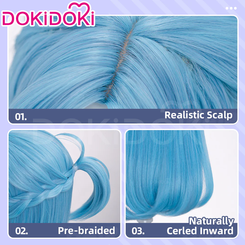 【Ready For Ship】DokiDoki Anime Sword Art Online Cosplay Yuuki Asuna Wig Long Straight Gold Brown Blue SAO - Image 9