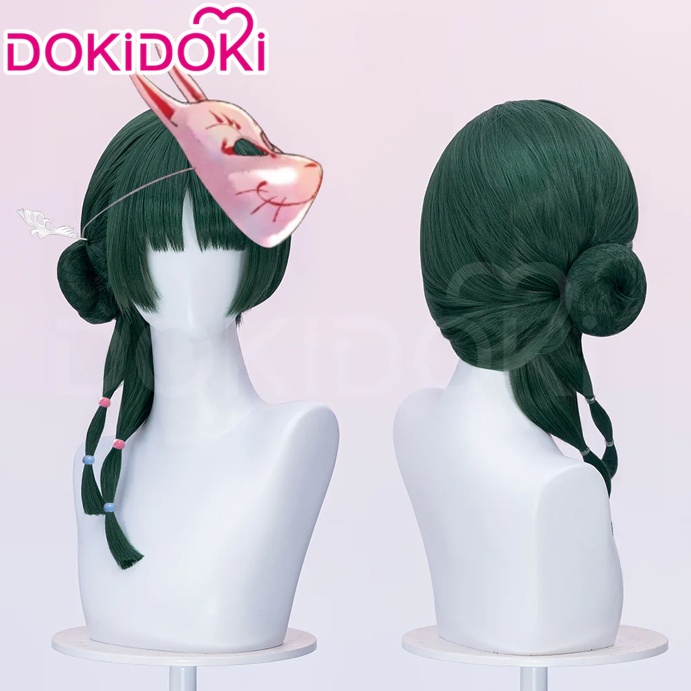 【Partially Ready For Ship】DokiDoki Anime The Apothecary Diaries Cosplay Mao Mao Wig / Bow Clip / Ear Clip Long Straight Green Hair Maomao - Image 15