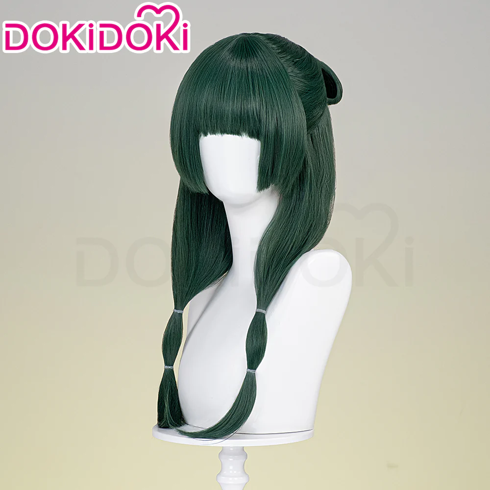 【Partially Ready For Ship】DokiDoki Anime The Apothecary Diaries Cosplay Mao Mao Wig / Bow Clip / Ear Clip Long Straight Green Hair Maomao - Image 3