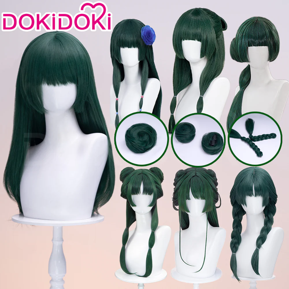 【Wig Ready For Ship】【6 Style】DokiDoki Anime The Apothecary Diaries Cosplay Mao Mao Wig Long Straight Green Hair Maomao