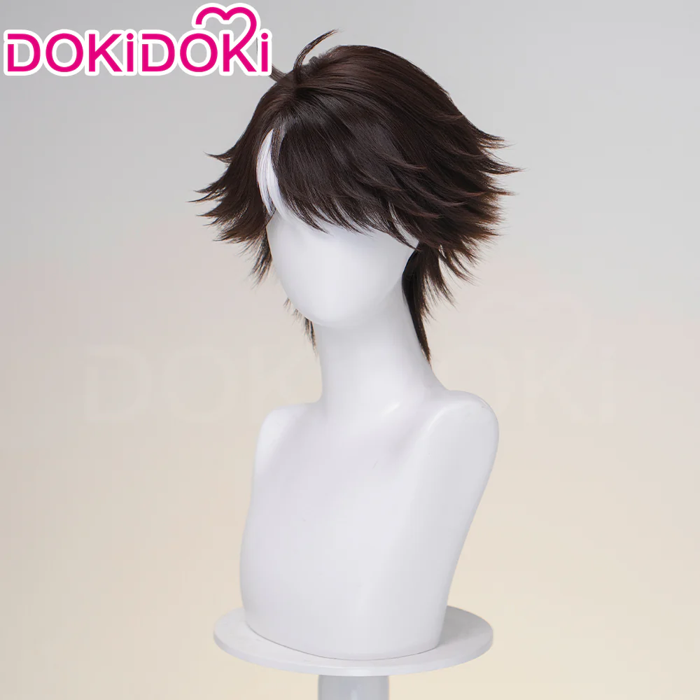 【Ready For Ship】DokiDoki Anime TO BE HERO X Cosplay Lin Ling Wig Short Dark Brown Hair Linling - Image 2