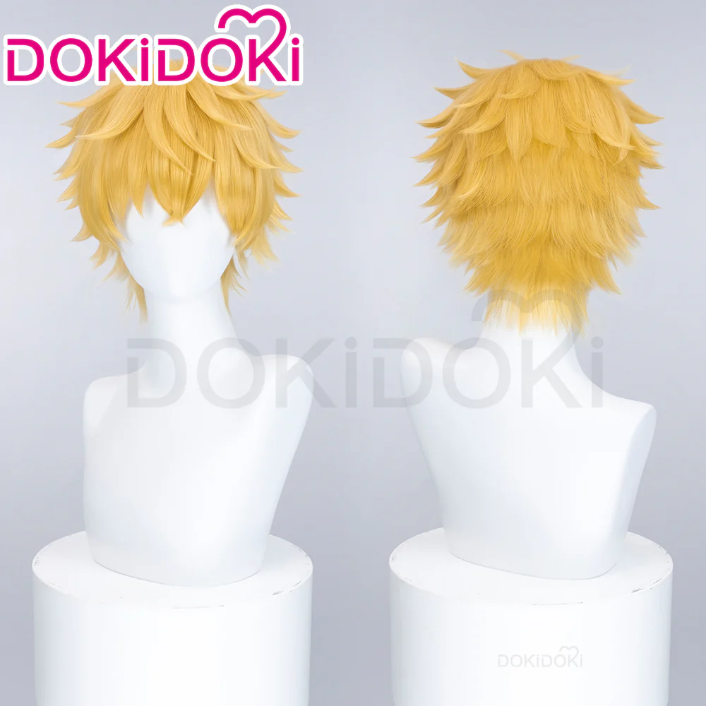DokiDoki Anime Wind Breaker Cosplay Akihiko Nirei Wig Short Straight Yellow Hair