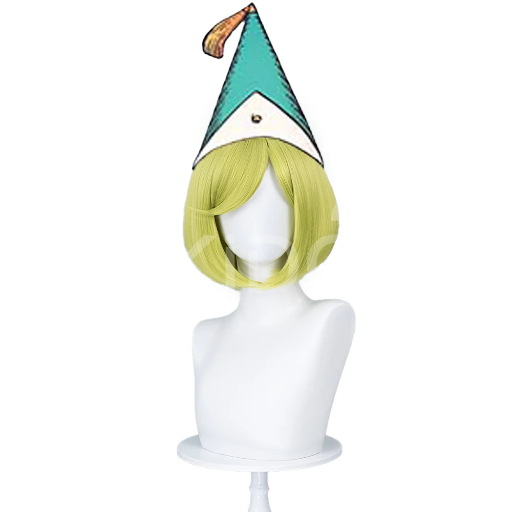 【Ready For Ship】DokiDoki Anime Witch Hat Atelier Cosplay Coco Cosplay Wig Short Straight Green - Image 5