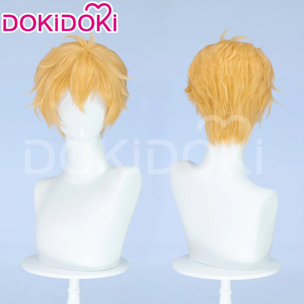 【Ready For Ship】DokiDoki Anime Free! Cosplay Hazuki Nagisa Wig Short Yellow Men Hair