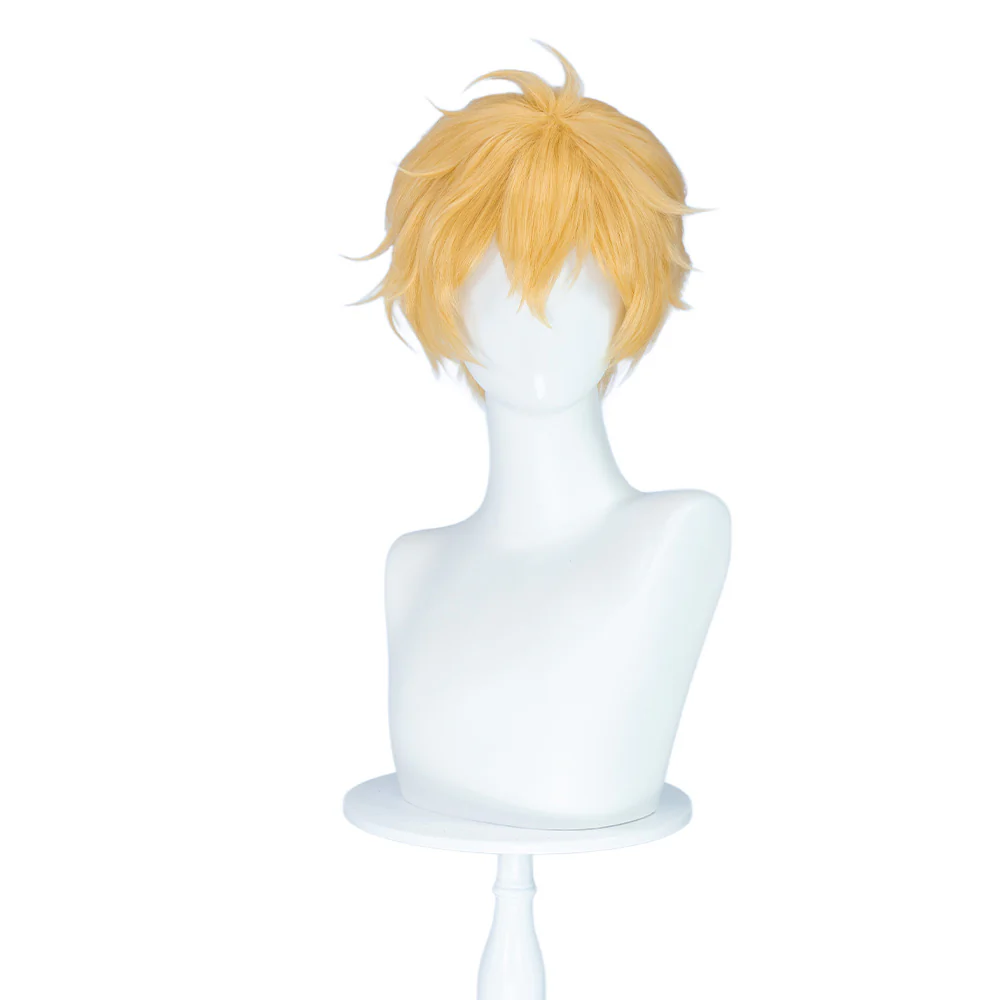 【Ready For Ship】DokiDoki Anime Free! Cosplay Hazuki Nagisa Wig Short Yellow Men Hair - Image 2