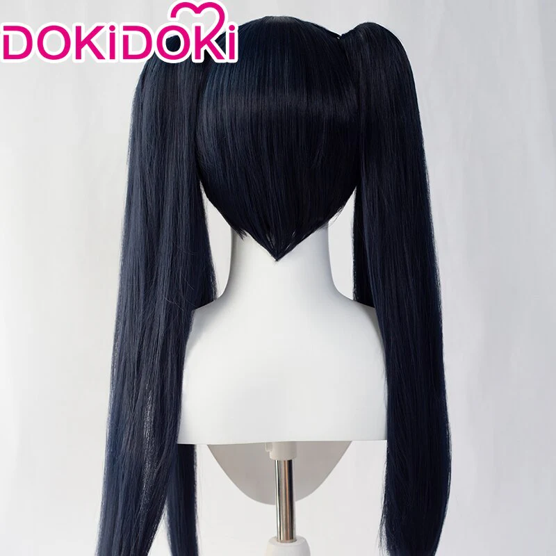 【Ready For Ship】DokiDoki Black Rock Shooter Cosplay Wig Two Ponytails Hair Long Straight Dark Blue - Image 3