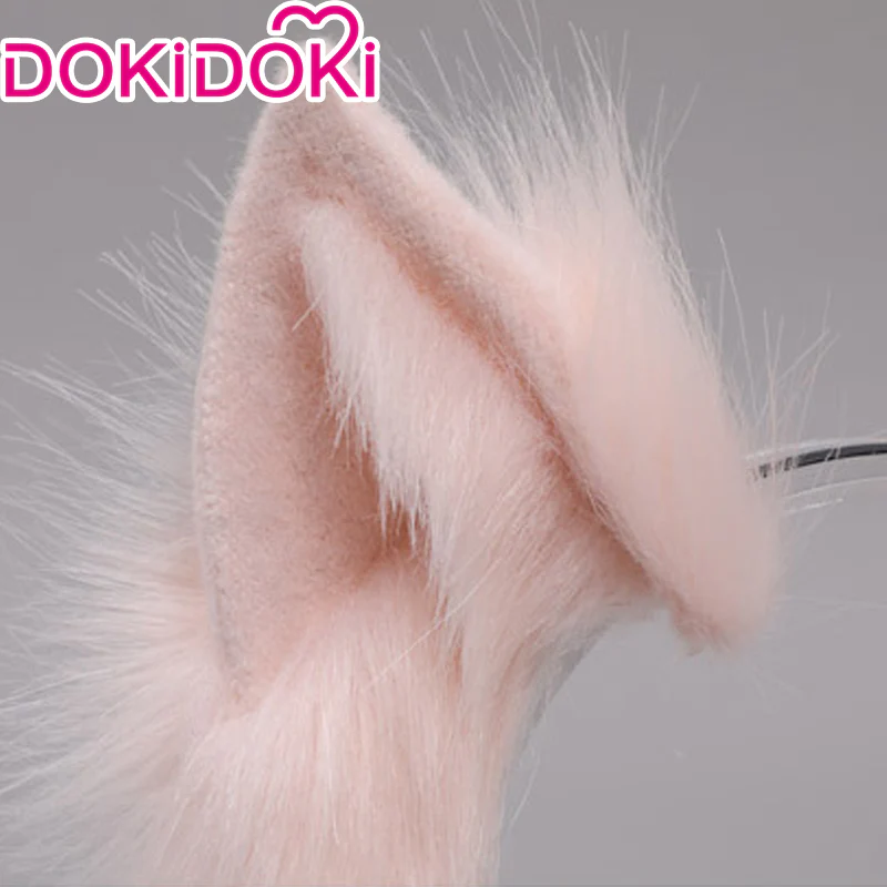 【In Stock】DokiDoki Cosplay Cat Ears Tail Lolita Cute White/Pink/Black/Grey/Wine Red/Light Blue/Camel/Purple Cat Ears Tail - Image 4
