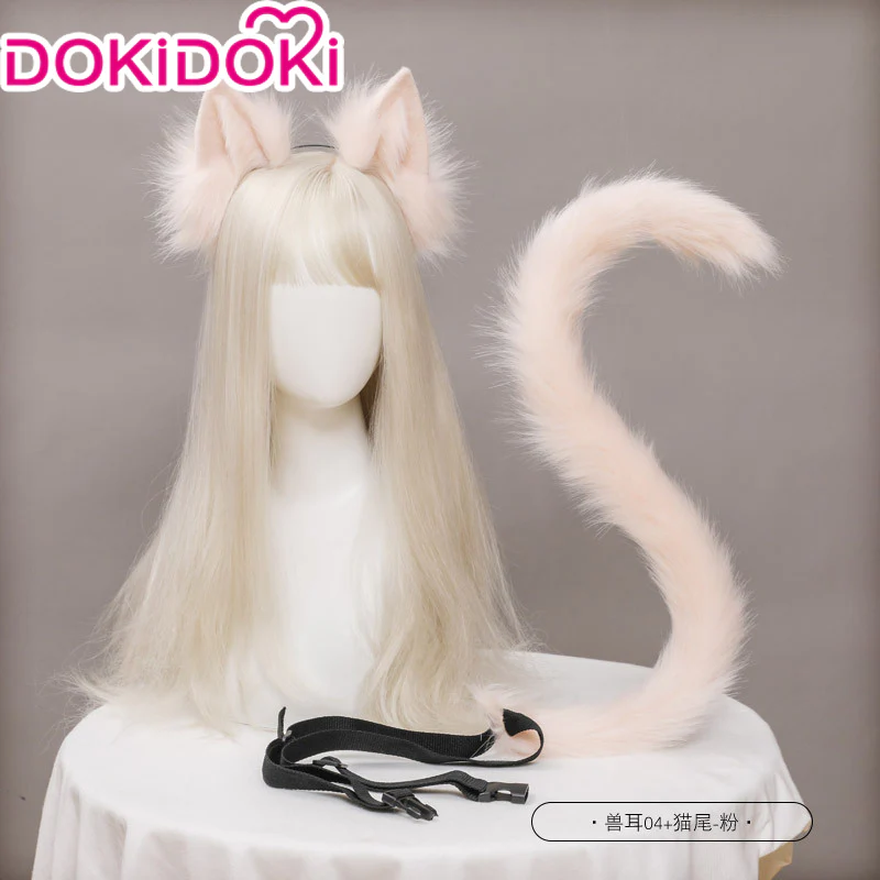 【In Stock】DokiDoki Cosplay Cat Ears Tail Lolita Cute White/Pink/Black/Grey/Wine Red/Light Blue/Camel/Purple Cat Ears Tail - Image 6