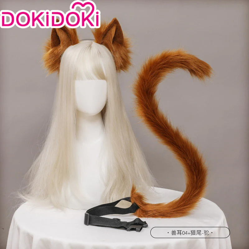 【In Stock】DokiDoki Cosplay Cat Ears Tail Lolita Cute White/Pink/Black/Grey/Wine Red/Light Blue/Camel/Purple Cat Ears Tail - Image 9