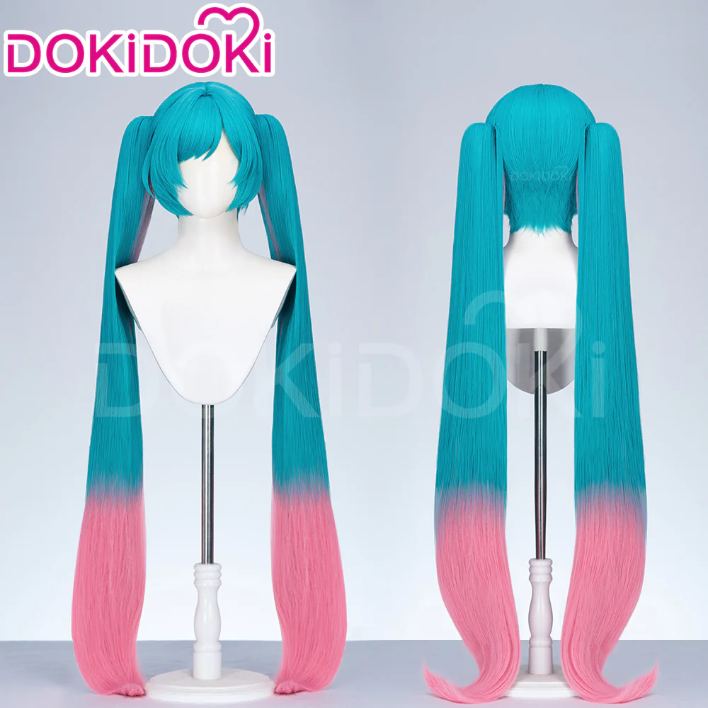 【Ready For Ship】DokiDoki Cosplay Wig Long Curly Green Pink Hair
