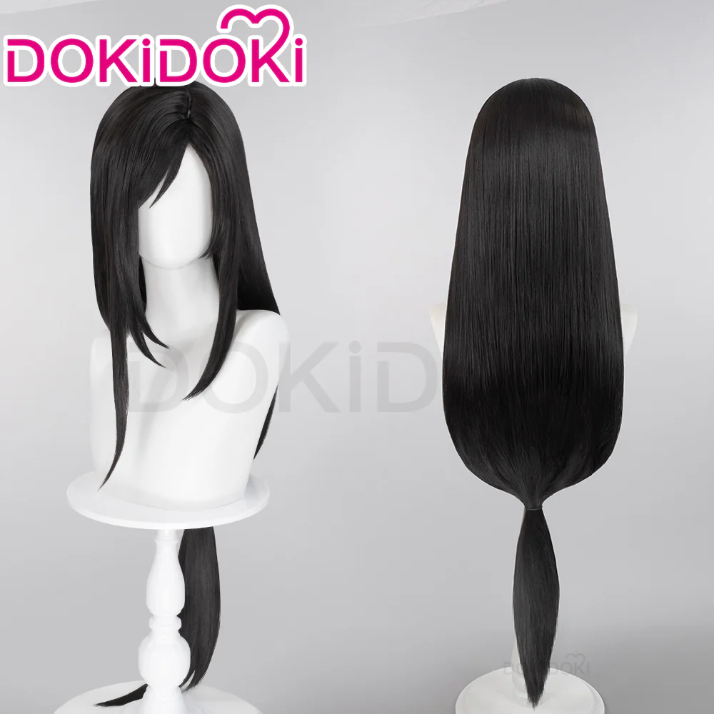 【Partially Ready For Ship】DokiDoki Tiifa Lockhhart Wig / Earrings Women Long Black Tied Hair - Image 7