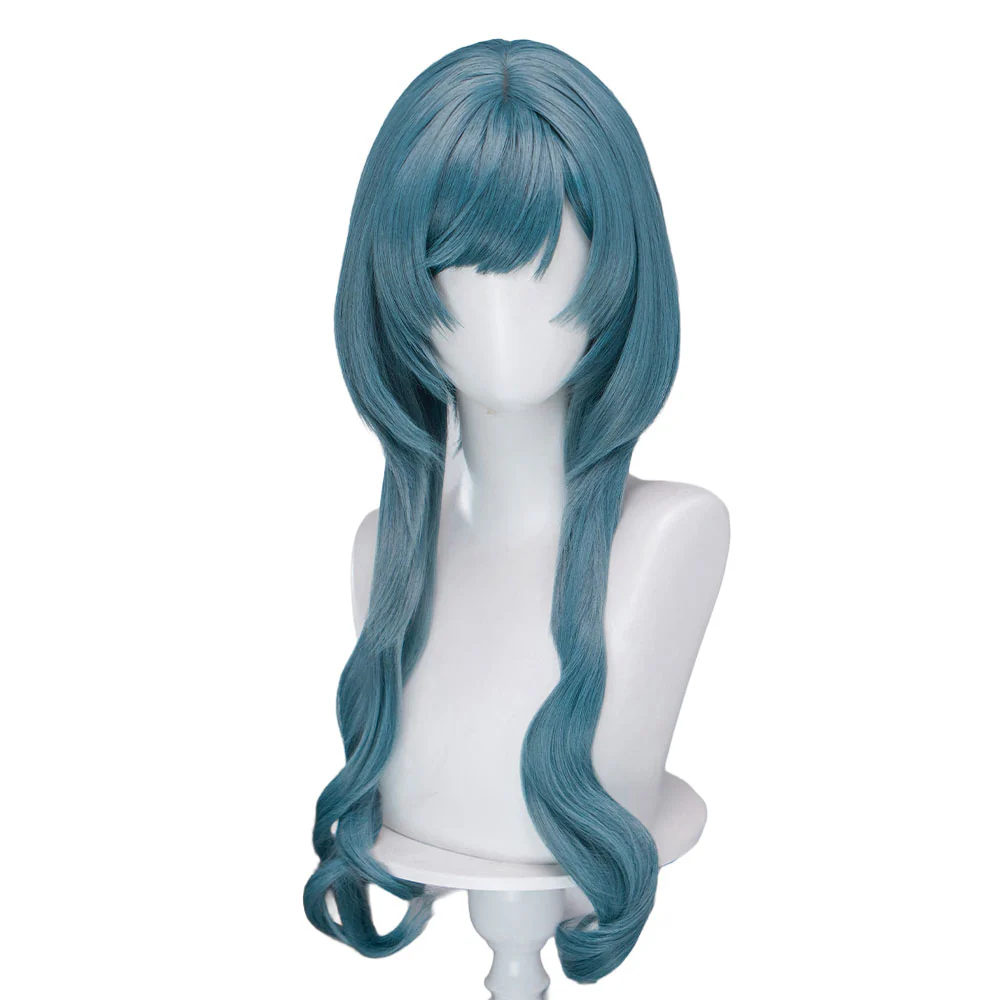 DokiDoki Game Arknights: Endfield Cosplay Xaihi Wig Long Curly Cyan Blue Braided Hair - Image 10