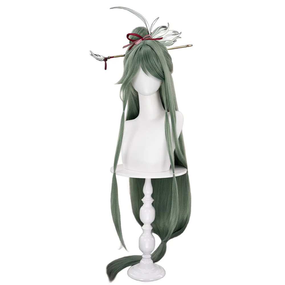 DokiDoki Game Ashes of the Kingdom Cosplay Caozhi Cosplay Wig Long Straight Green Hair Cao Zhi - Image 5