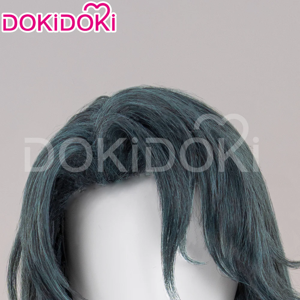 DokiDoki Game Ashes of the Kingdom  Cosplay Wig Wenchou Long Straight Green Hair Wen Chou - Image 4