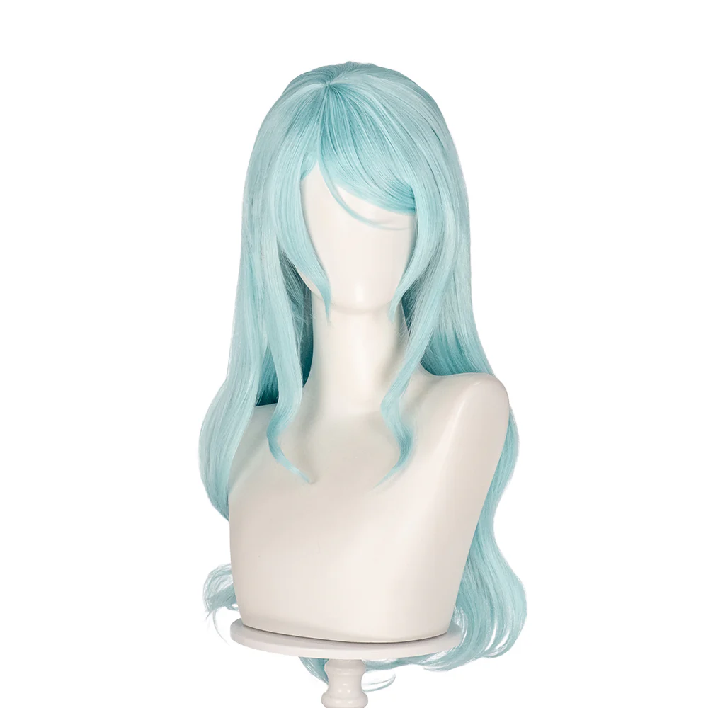 【Ready For Ship】DokiDoki Game BanG Dream! Girls Band Party! Cosplay Hikawa Sayo Wig Long Curly Light Teal Hair Roselia - Image 2