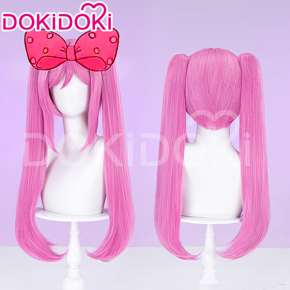 【Ready For Ship】DokiDoki Game Cosaply Wig Women Long Pink Cute Hair