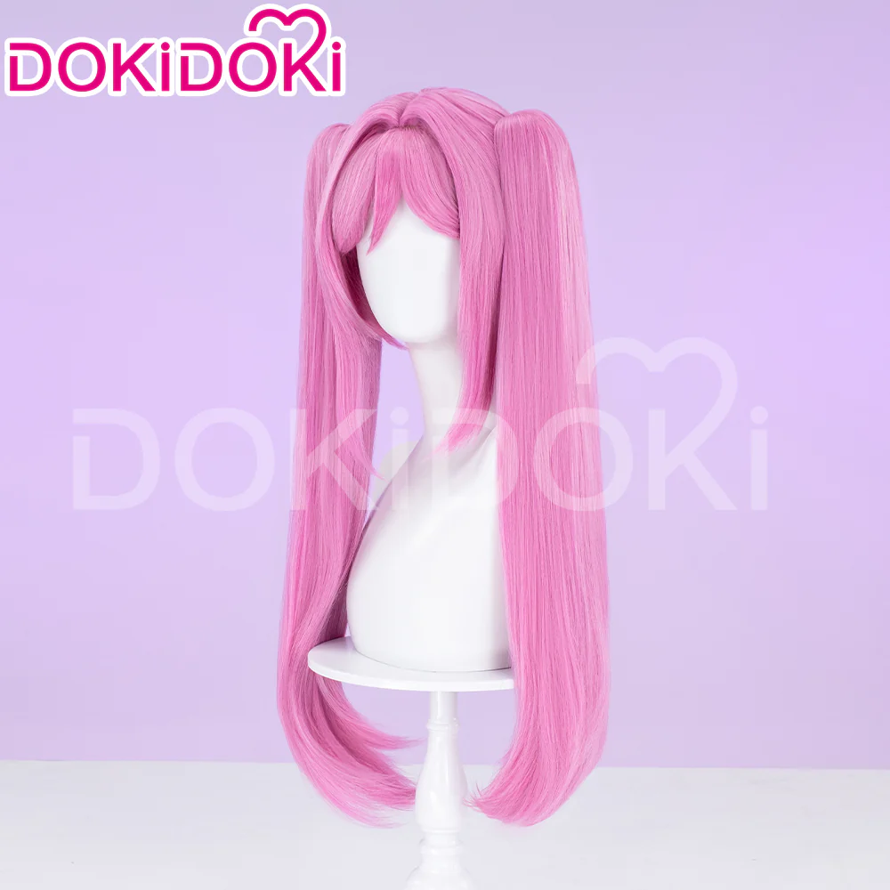 【Ready For Ship】DokiDoki Game Cosaply Wig Women Long Pink Cute Hair - Image 2