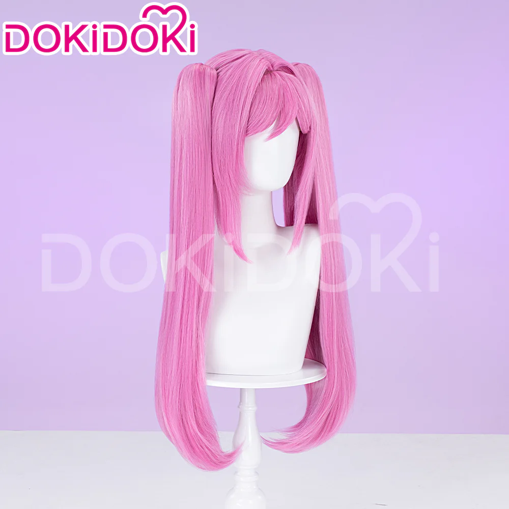 【Ready For Ship】DokiDoki Game Cosaply Wig Women Long Pink Cute Hair - Image 3