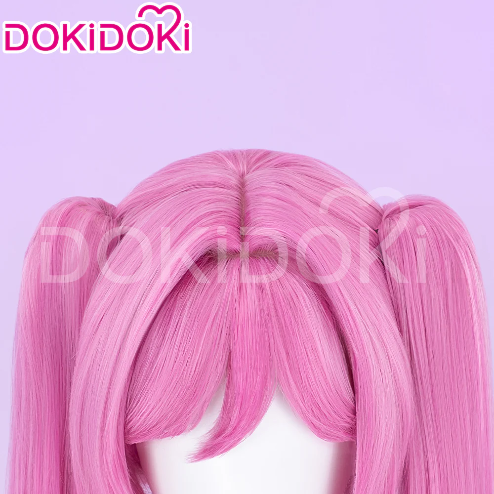 【Ready For Ship】DokiDoki Game Cosaply Wig Women Long Pink Cute Hair - Image 4