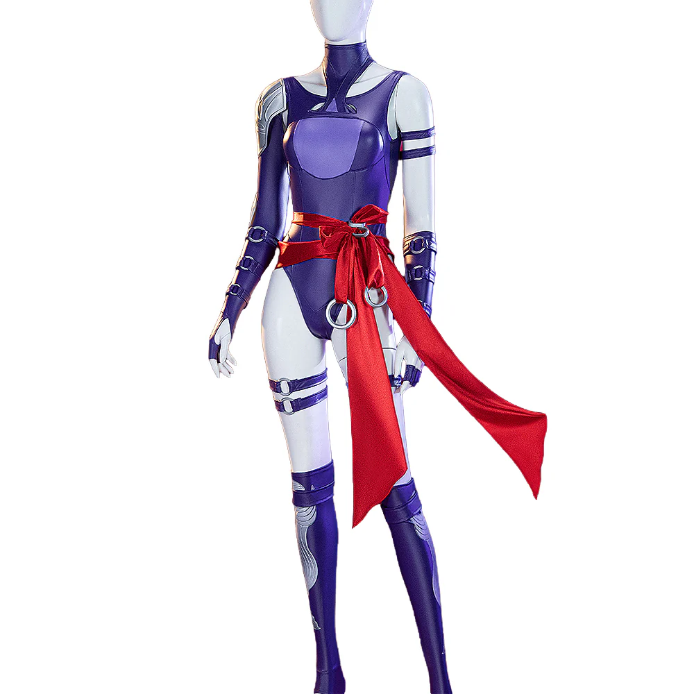 【Partially Ready For Ship】【Size XS-3XL】Dokidoki-R Game Cosplay Costume Purple Tights Skin Vengeance - Image 5