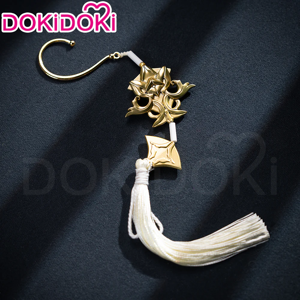 【Ready For Ship】DokiDoki Game Cosplay Fox Guy Wig / Earring Long Straight Ponytail White Hair - Image 7