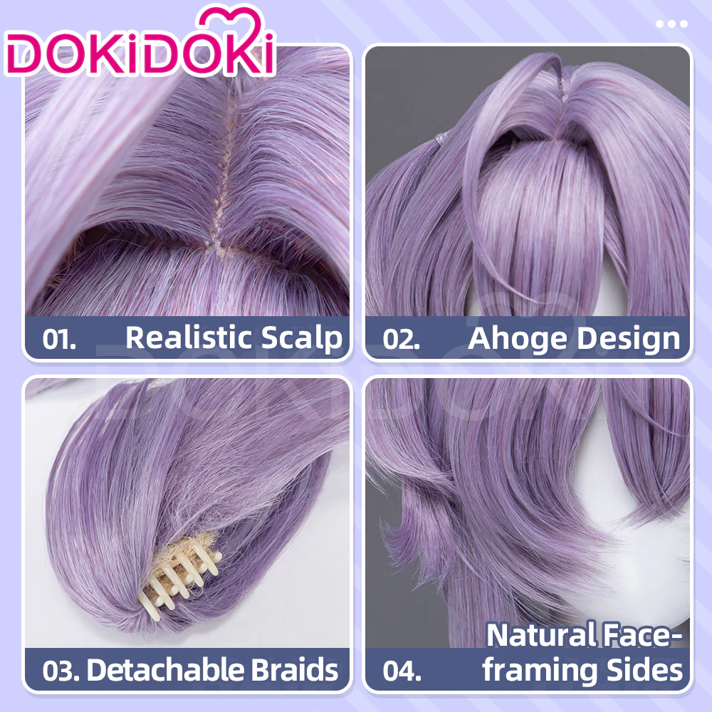 DokiDoki Game Cosplay Jellyfish Girl Wig Long Purple Hair - Image 4