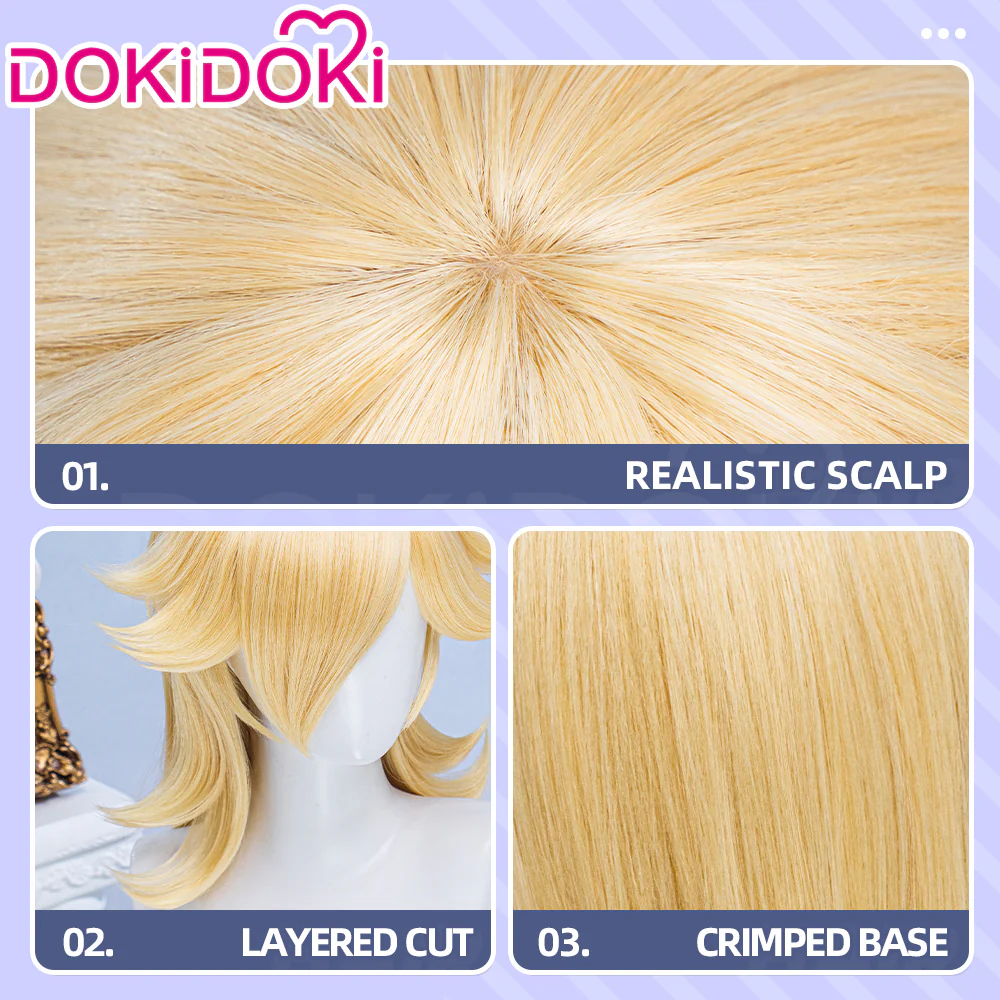 【Ready For Ship】【Pre Crimped】DokiDoki Game Cosplay Princess Wig Long Blonde Curly Hair - Image 10
