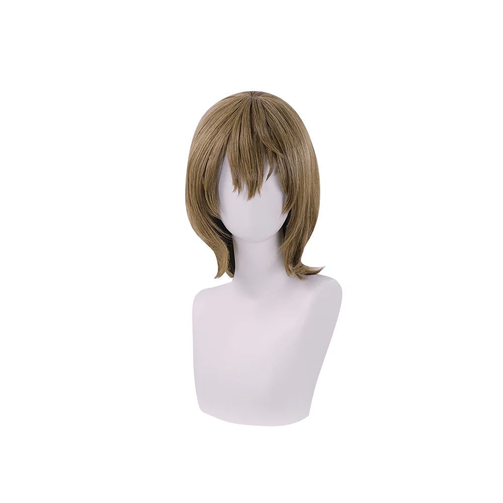 【Ready For Ship】DokiDoki Game Cosplay Wig Crow Goroo Akechii Short Straight Brown Hair - Image 5