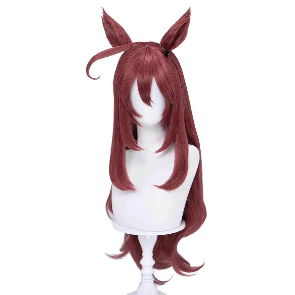 【Ready For Ship】DokiDoki Game Cosplay Wig Long Curly Brown Hair Detachable Ears - Image 5