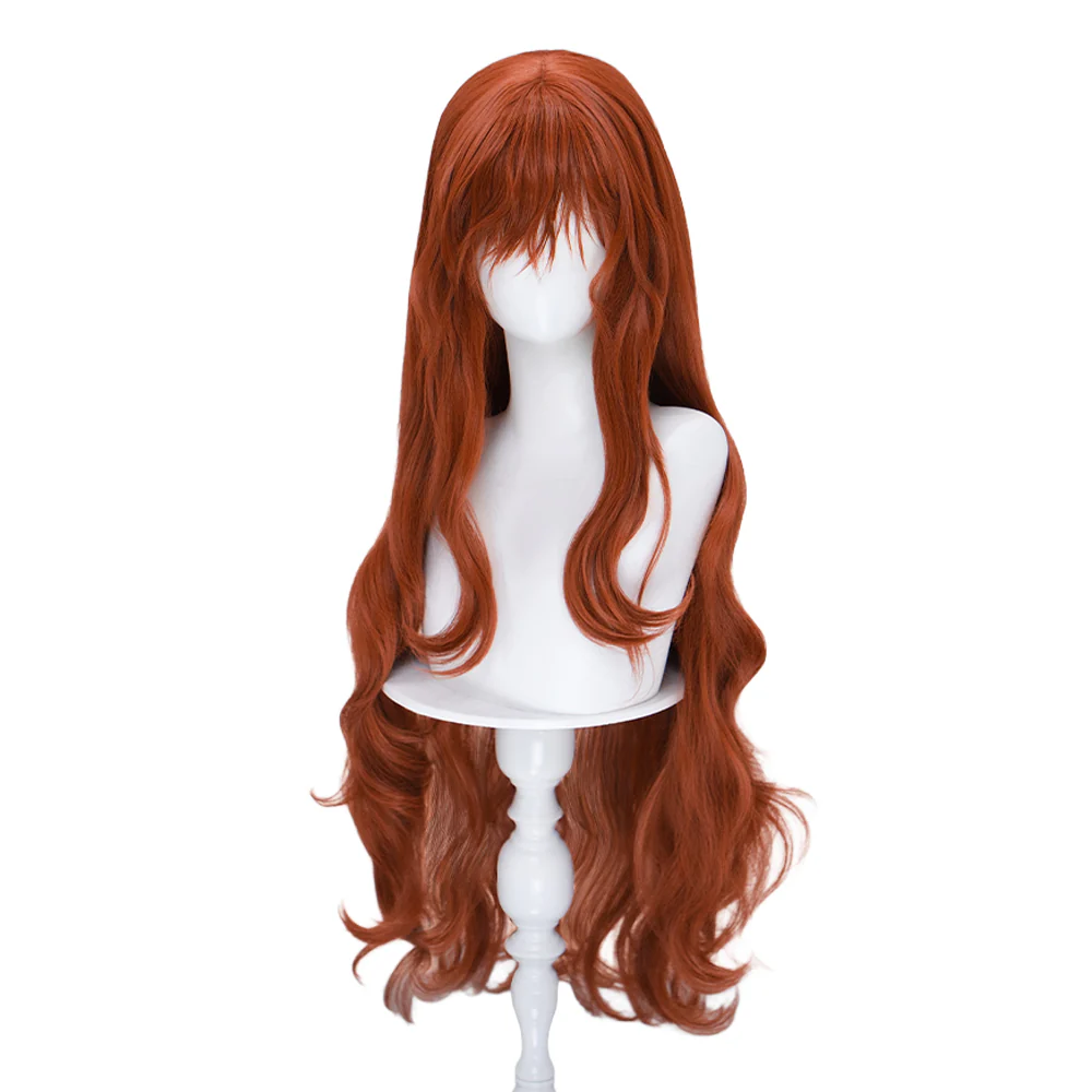 【Ready For Ship】DokiDoki Game Cosplay Wig Long Curly Dark Red Hair - Image 5