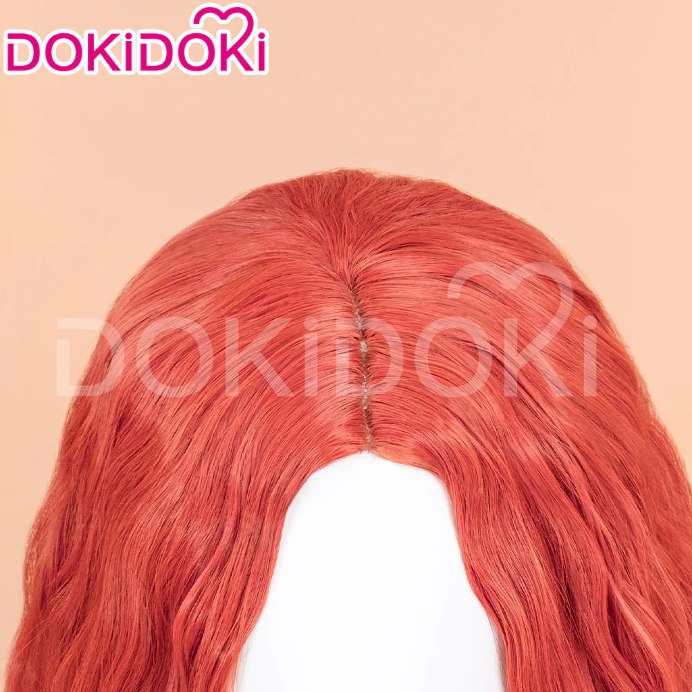 【Ready For Ship】DokiDoki Game Cosplay Wig Long Curly Red Hair / Helmet - Image 4