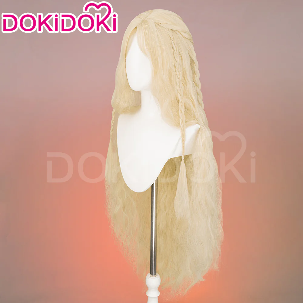 【Ready For Ship】DokiDoki Game Cosplay Wig Long Gold Curly Hair - Image 2