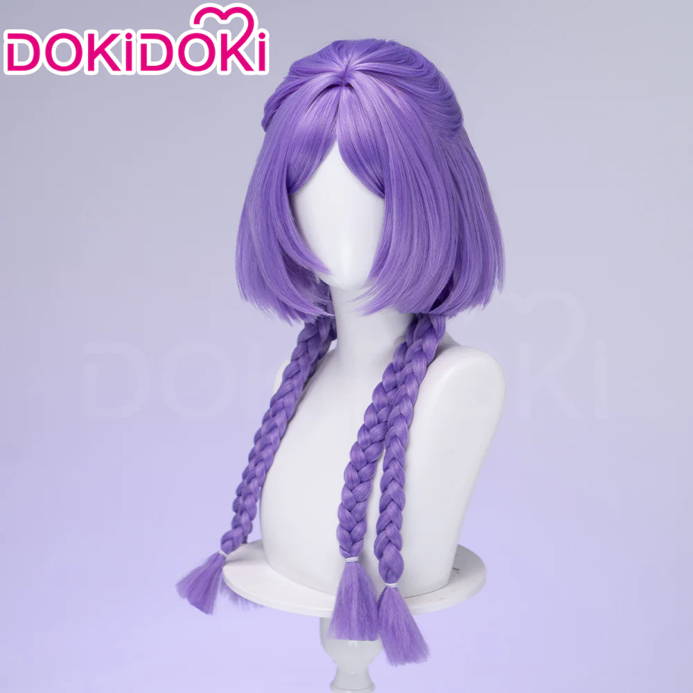 【Ready For Ship】DokiDoki Game Cosplay Wig Long Purple Long braids Hair - Image 3