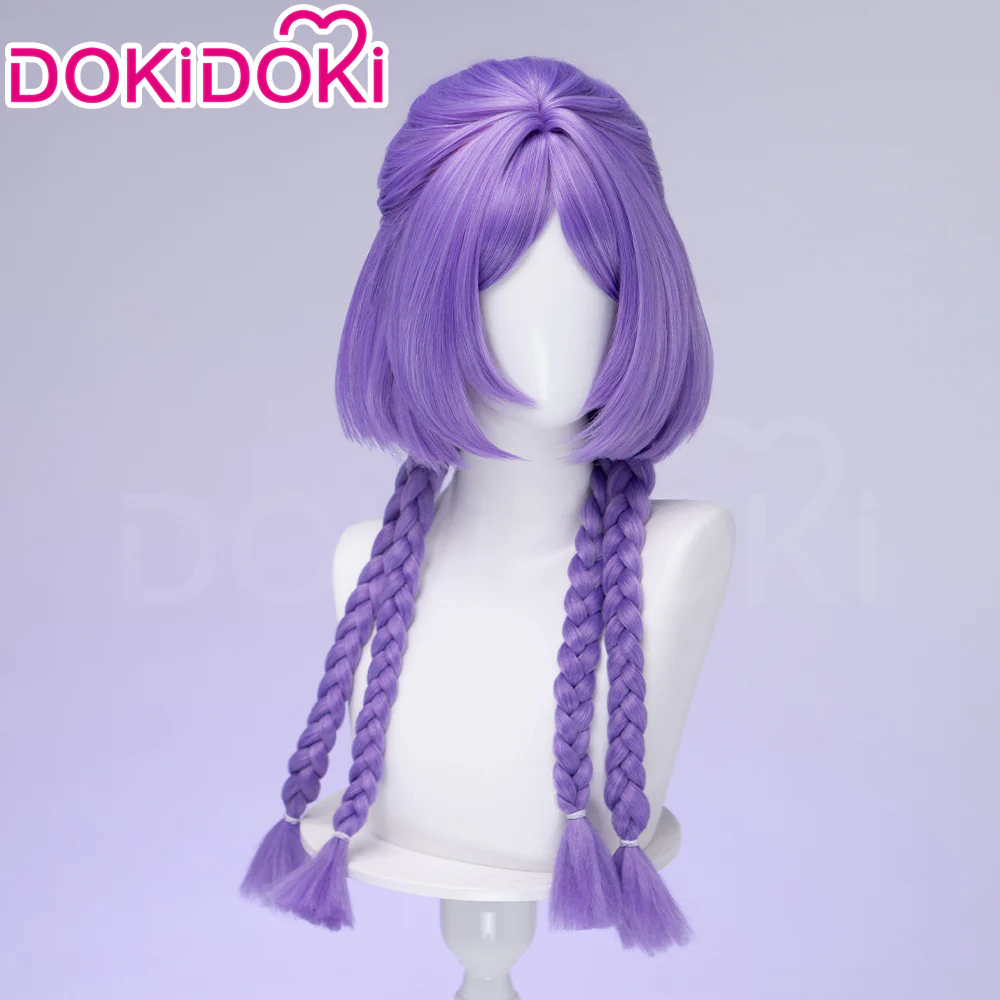 【Ready For Ship】DokiDoki Game Cosplay Wig Long Purple Long braids Hair - Image 4