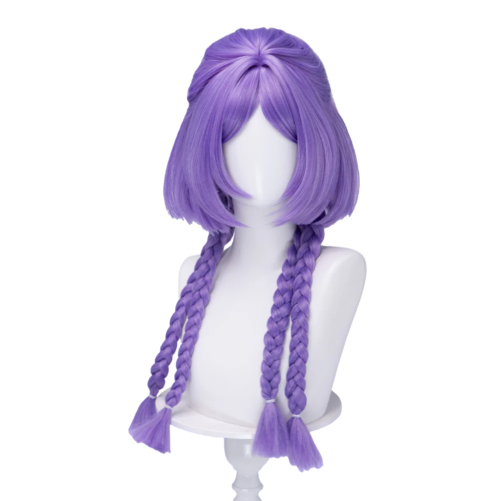 【Ready For Ship】DokiDoki Game Cosplay Wig Long Purple Long braids Hair - Image 5