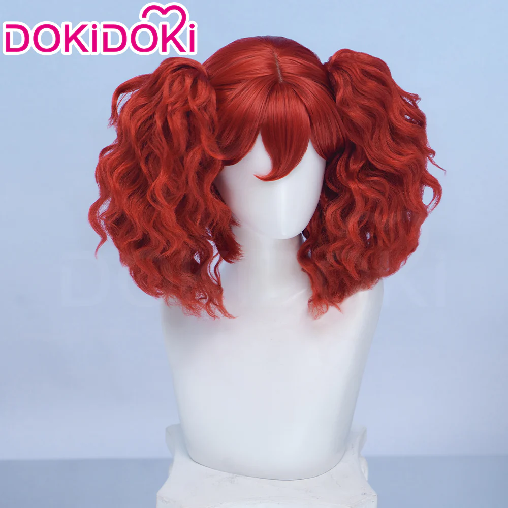 【Ready For Ship】DokiDoki Game Cosplay Wig Red Short Curly Hair - Image 3