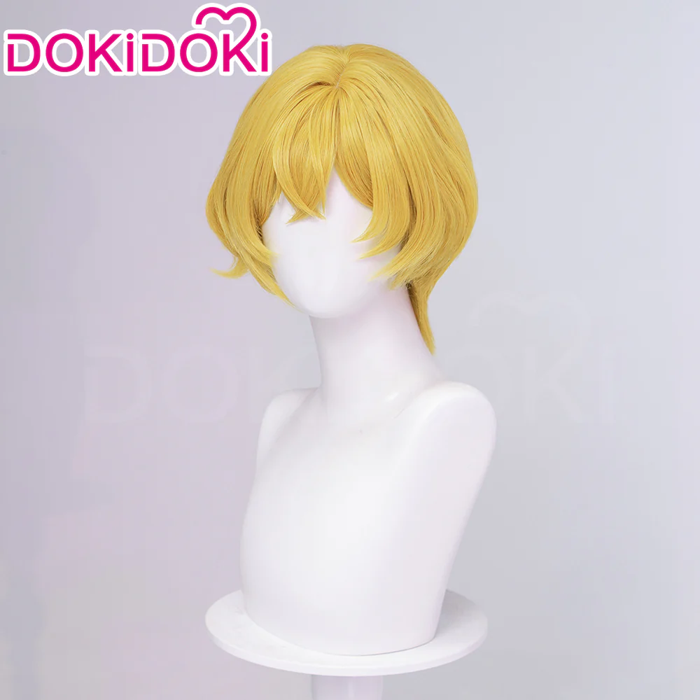 【Ready For Ship】DokiDoki Game Cosplay Wig Short Curly Golden Blond Hair - Image 2
