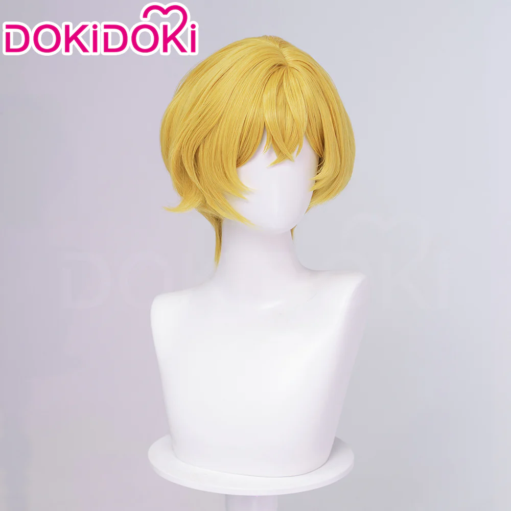 【Ready For Ship】DokiDoki Game Cosplay Wig Short Curly Golden Blond Hair - Image 3